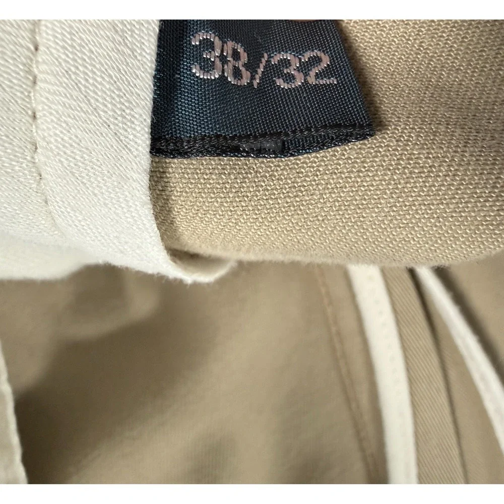 VTG Polo Ralph Lauren Ethan Pant Mens Khaki Pleated Cuffed Trouser  - 38x32